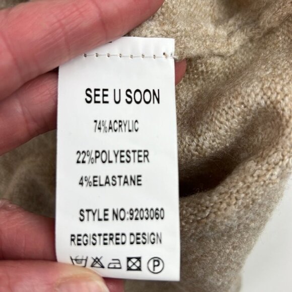 See U Soon Beige Long Sleeved Crewneck Sweater - Picture 8 of 11